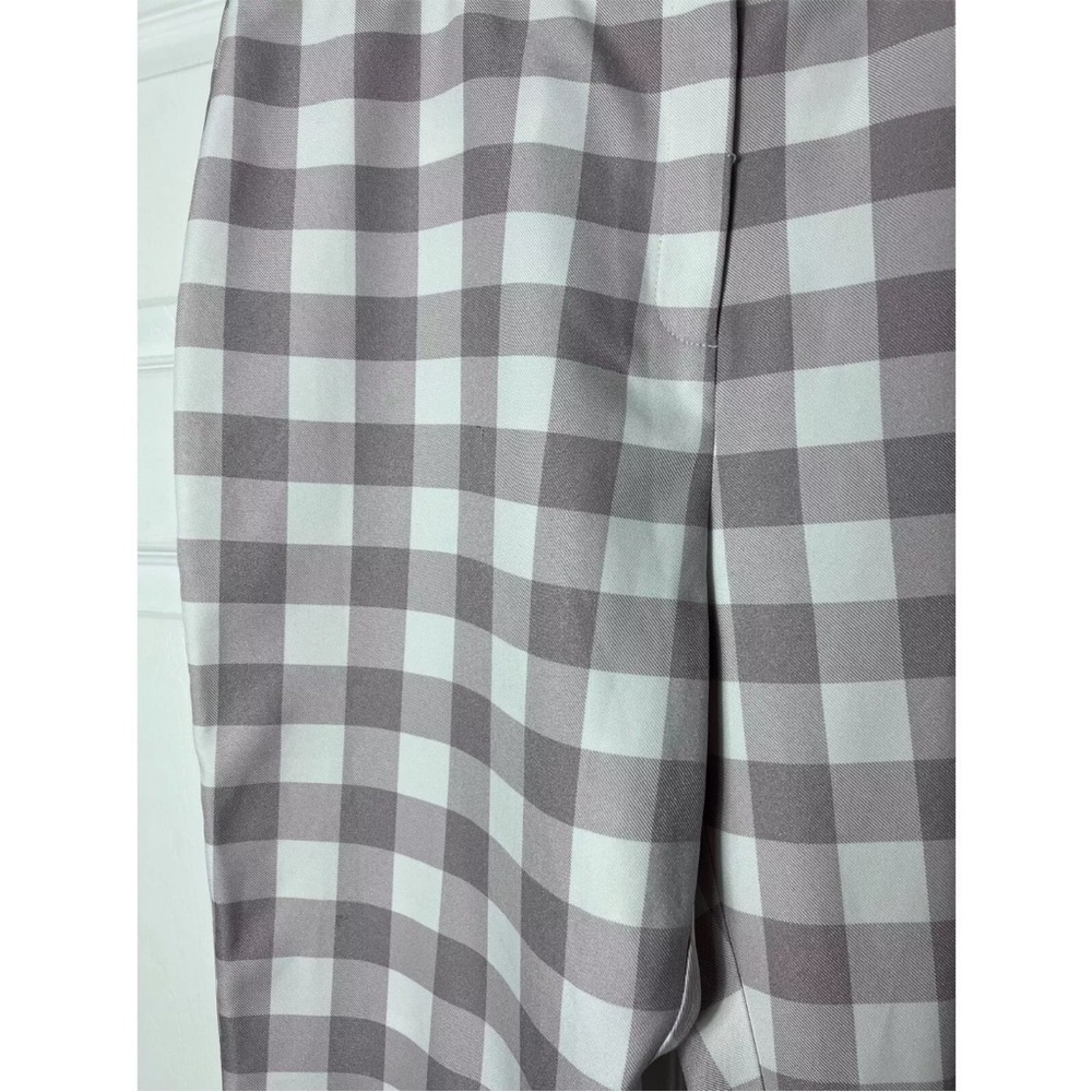 ASOS Pink White Gingham Plaid Slim Tailored Trousers Pants Size 14 - Picture 5 of 7